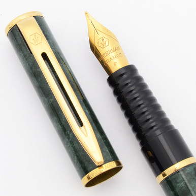 Waterman Laureat II Fountain Pen (1990s) - Green Marble Lacquer