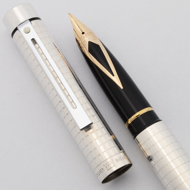 【銀製】SHEAFFER TARGA 1006 STERLING SILVER Sheaffer Targa 1006 Fountain Pen - Sterling Checks, 14k Nibs (New