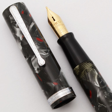 Waterman 94 Fountain Pen - Grey & Red Marbled, Nickel Trim