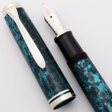 Pelikan M805 Ocean Swirl SE Fountain Pen (2017) - Blue Green Swirl