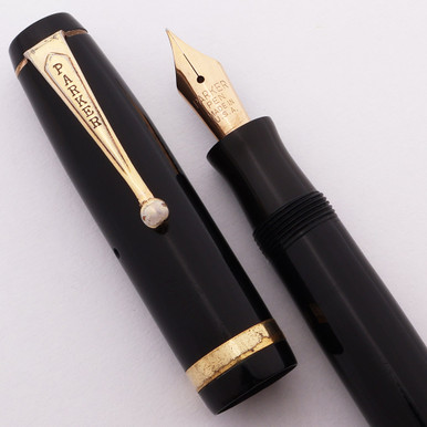 Parker Challenger Fountain Pen (1934) - Black w/GT, Button Filler