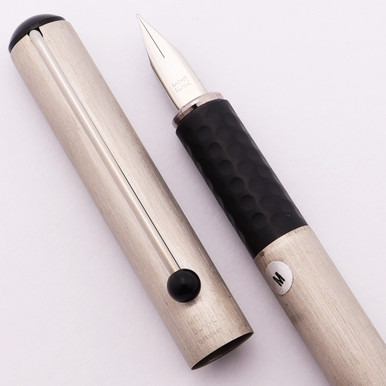 Montblanc Turbo Fountain Pen (1980s) - Brushed Steel, C/C, Medium