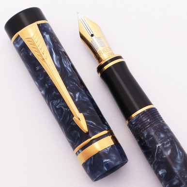 Parker Duofold 750 18Kインク付き万年筆 duoint_bluembl_ef_1__33469.