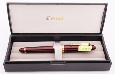Pilot Namiki Custom 743 Fountain Pen - Burgundy w Gold Trim, C/C