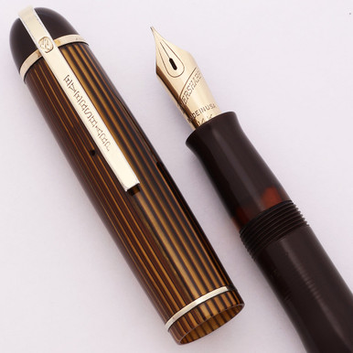 貴重ビンテージ　EVERSHARP SKYLINE 14金張キャップ skyline_exec_brwnstripe_1__579