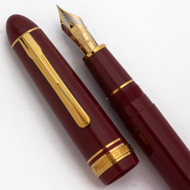 Platinum President Fountain Pen - Wine Red w Gold Trim, C/C, UEF 18k Nib  (Excellent + in Box, Works Well)