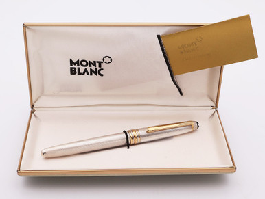 Montblanc 144 Solitaire Sterling Fountain Pen - Grain d'Orge, 14k