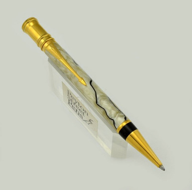 Parker Modern Duofold Ballpoint - 1998, Black and Pearl (Near Mint