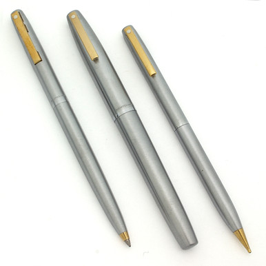 Sheaffer 444X Fountain, Ballpoint, and Pencil Set - Brushed Chrome