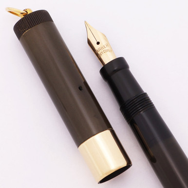 Parker Lady Duofold Deluxe Fountain Pen - Wide Band, Black Hard