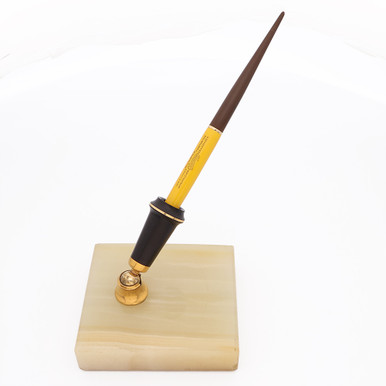 Parker Lady Duofold Desk Pen & Base - Marble Base, Mandarin Pen