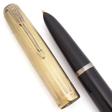 Parker 51 Vacumatic (T6 1946 ) - Black w Gold Filled 4-Line