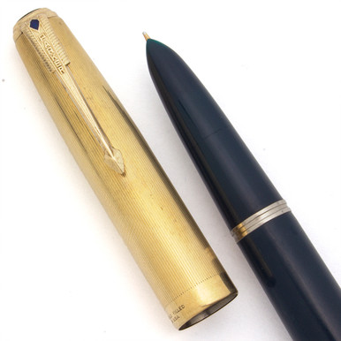 Parker 51 Vacumatic (1940s) - Cedar Blue, GF Parallel Lines