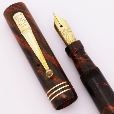 Mabie Todd Swan Eternal 54 ETN - Mottled Red HR, Fine Eternal 14k