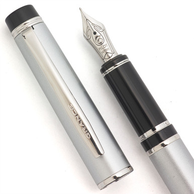 Pilot Namiki Grance Fountain Pen - Silver w Chrome Trim, C/C, 14k