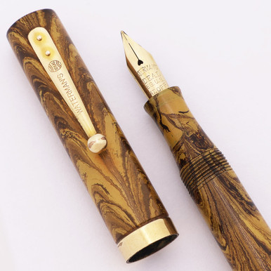 Waterman 52 V Fountain Pen (1920s) - Olive Ripple Rubber w