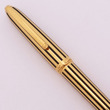 Cartier Louis Dandy LE Ballpoint Pen - Gold w Black Stripes
