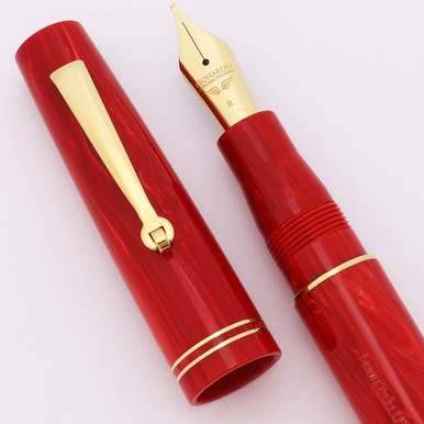 Leonardo Momento Zero Fountain Pen (#218) - Coral Red, Gold Trim