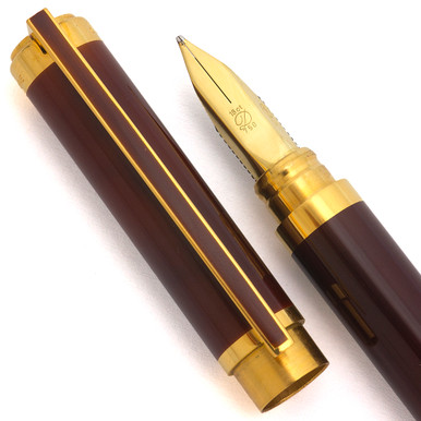 S T Dupont La Plume Ultime Fountain Pen (1980s) - Burgundy Chinese