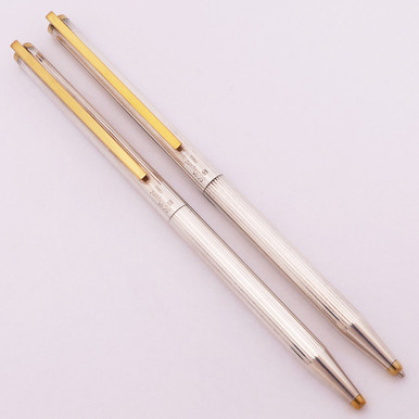 S T Dupont Classique Ballpoint and Pencil Set (1970s) - Silver