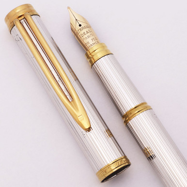 TosdnuosC4 WATERMAN Waterman Gentleman Fountain Pen - Sterling Fluted (Godron), Medium