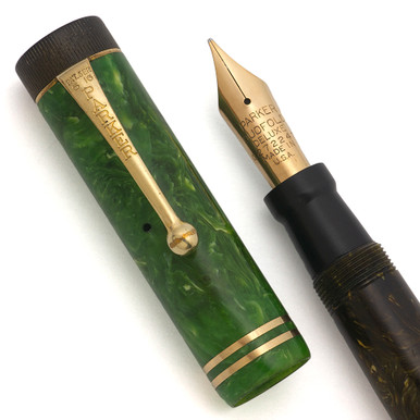 Parker Duofold Senior Fountain Pen (1920s) - Jade Green w/GT