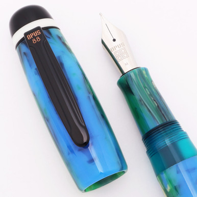Opus 88 Bela Japanese-Style Eyedropper Fountain Pen - Blue/Green