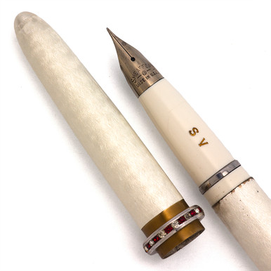 Lady Sheaffer XV Skripsert (1960s) - Moire Silver with Brilliants