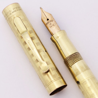 Wahl #4 Fountain Pen (1920s) - GF Greek Key Pattern, Full Size w