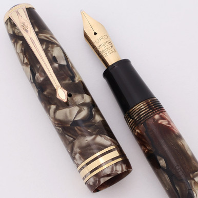 Conway Stewart 58 Fountain Pen - Marbled Tan, 14k Gold Duro Medium