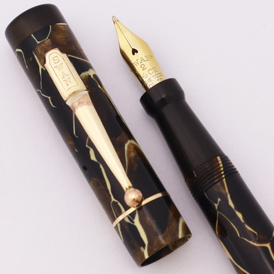 Mabie Todd Swan L205/47 Leverless (UK, 1930s) - Brown & Gold