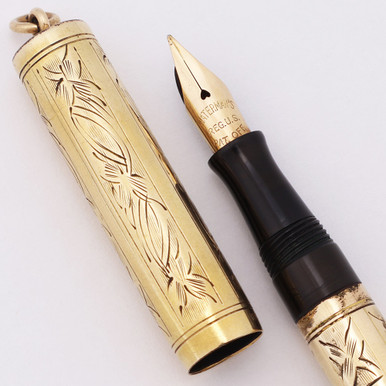 Waterman 0552 1/2 V Fountain Pen (1920s, USA) - Engraved Floral