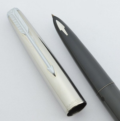 筆記具 Parker 61 EF Parker 61 Fountain Pen - Mk I, Grey w Smooth Steel Cap, Medium