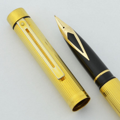 Sheaffer Targa 万年筆 ゴールド Sheaffer Targa 1005 Fountain Pen - Gold Fluted, Medium (Very Nice