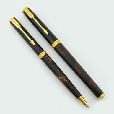 Parker 75 Premier Fountain Pen Ballpoint Set - Chinese Lacque Gold