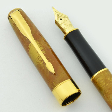 Parker SONNET I Fountain Pen - Chinese Laque Amber, 18k Medium Nib