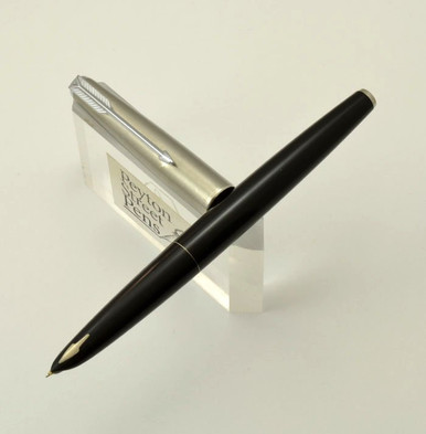 Parker 61 Fountain Pen - Mk I, Black w Steel Cap, Medium-Fine
