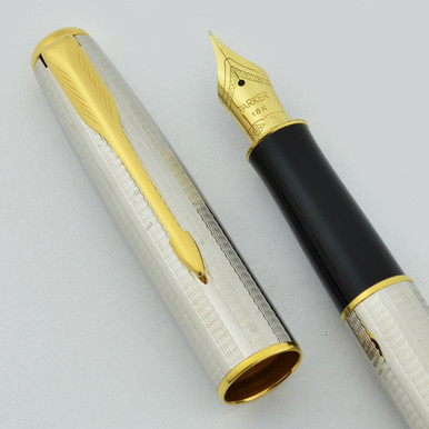 Parker Sonnet Fountain Pen, 1994 - Cascade Silver GT, 18k Extra