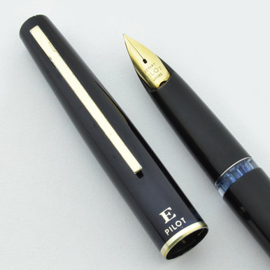 Pilot E Fountain Pen - 1966, Black, Fine 14k SCRIPT Nib (Very Nice
