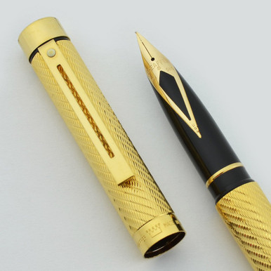 Targa by Sheaffer 万年筆　14k-585 Sheaffer Targa 1007 Fountain Pen (1980s) - Gold Squares, C/C