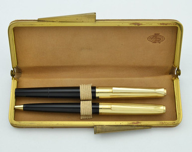 Pelikan 30 Fountain Pen Set (1960s)- Black, Gold Plated Cap