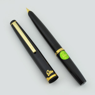 Pilot Elite Pocket Fountain Pen, 1980's - Black, Extra Fine Gold