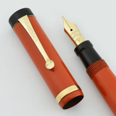 Parker Duofold Junior Fountain Pen - Red Hard Rubber w Giant