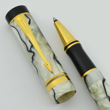 Parker Modern Duofold Rollerball Pen - Mk I, 1993, Black and Pearl