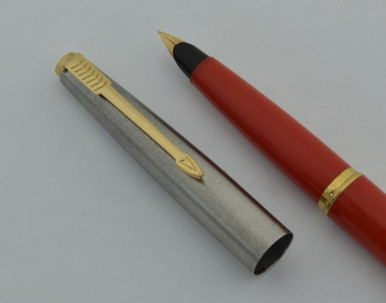 Parker 45 Special Fountain Pen - Red, Flighter Cap, GT, 14k Medium