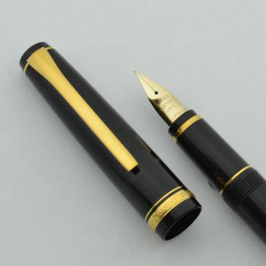 Namiki Falcon Fountain Pen - Black w Gold Trim, Flexible SF 14k