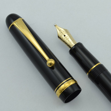 Pilot Namiki Custom 74 Fountain Pen - Black, Gold Trim, 14k Super