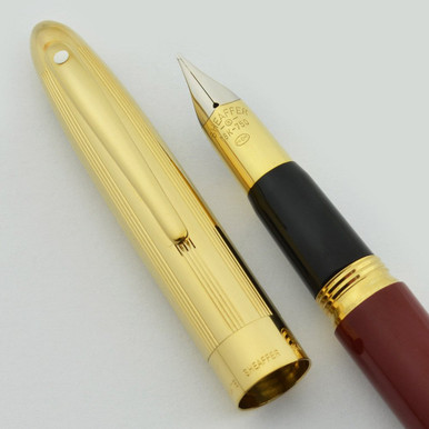SHEAFFER ボールペン Crest 590 23K Gold Plated Sheaffer Crest 590 Gold Plated GT Fountain Pen- 18K Fine Nib