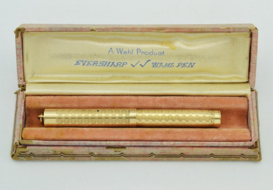 EVER SHARP　エバーシャープ GOLD FILLED 万年筆 ケース付き Wahl Fountain Pen #2 Ring Top - Gold Filled Zigzag, Flexible Fine
