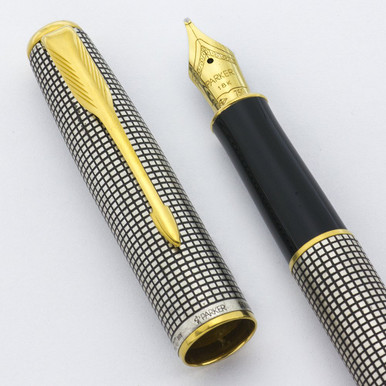 PARKER STERLING SILVER万年筆 Parker Sonnet II Fountain Pen - Sterling Silver Cisele, 18k